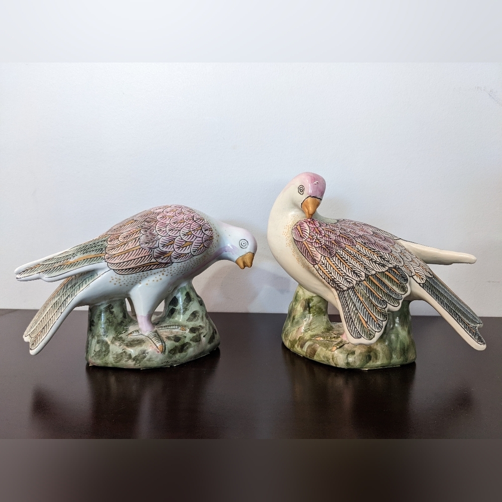 Vintage Hand-Painted Porcelain Doves